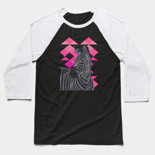 Zebra Pink Geometric Baseball T-Shirt